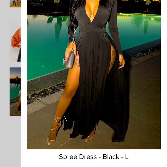 long black dress with slits on both sides fashion nova New York Gala Slit Maxi Dress